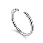 14K White Gold Open Shank Diamond Tipped Ring S2021763